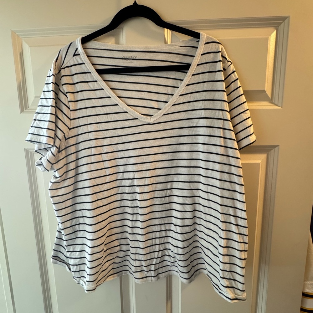 Old Navy Black and White Striped Top